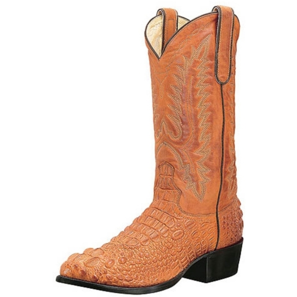 Vintage Dan Post Exotic Boots Caiman Hornback Tail CowboyMens Sz 8 Wmn 9.5